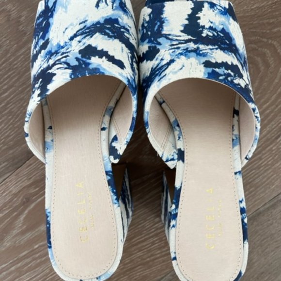 Cecelia New York Plexy Platform Sandal - Blue Marble - Picture 3 of 6